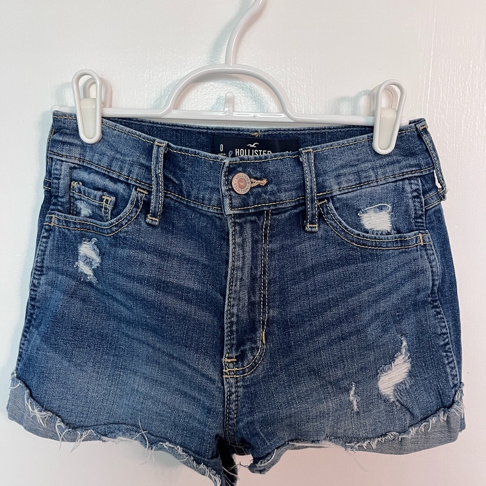 Hollister Blue Distressed Jean Shorts